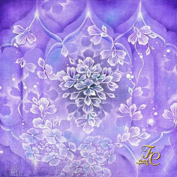 紫色の花アート