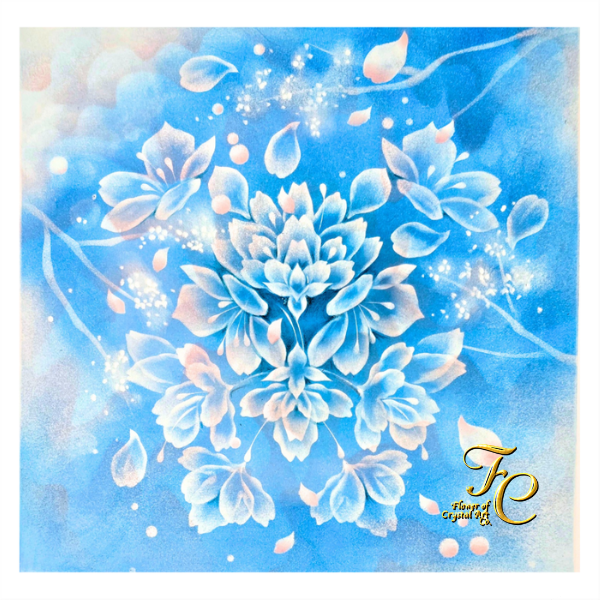 青い花のアート